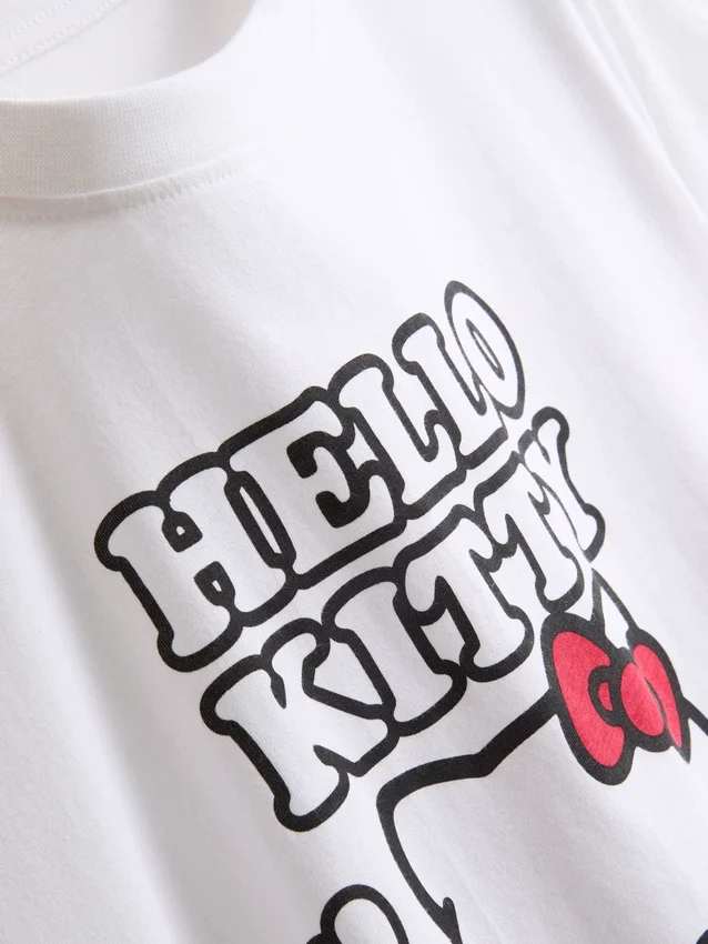 Puuvillainen Hello Kitty -kuvituspaita