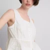 Puuvillainen lyhyt cutwork-cami-toppi