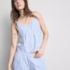 Puuvillainen raidallinen cami-pyjaman yläosa