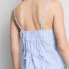 Puuvillainen raidallinen cami-pyjaman yläosa