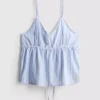 Puuvillainen raidallinen cami-pyjaman yläosa