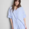 Puuvillainen raidallinen oxford-pyjama