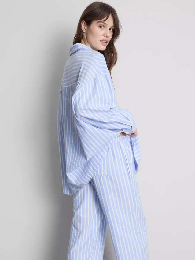 Puuvillainen raidallinen oxford-pyjama