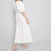 Puuvillainen seersucker-midimittainen smock-meko