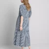Puuvillainen seersucker-midimittainen smock-meko