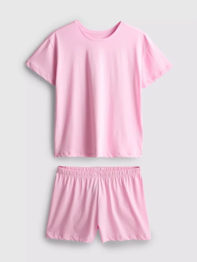 Puuvillainen T-paita-tyyppinen lyhythihainen pyjama