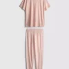 Puuvillaiset painetut lyhythihaiset pyjamat