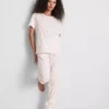 Puuvillaiset painetut lyhythihaiset pyjamat