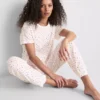 Puuvillaiset painetut lyhythihaiset pyjamat