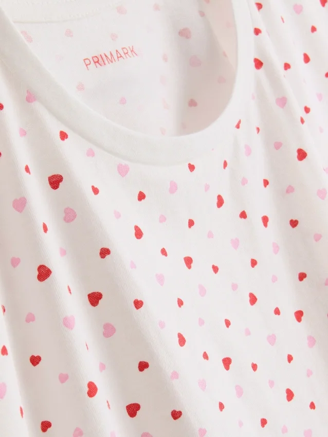 Puuvillaiset painetut lyhythihaiset pyjamat