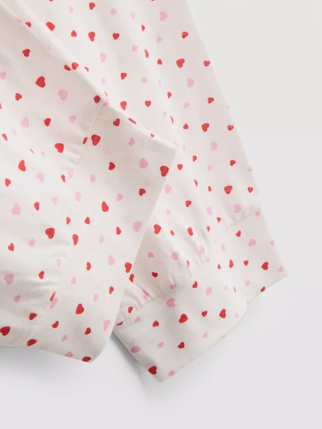 Puuvillaiset painetut lyhythihaiset pyjamat