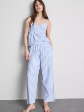 Puuvillaiset raidalliset oxford-pyjamahousut