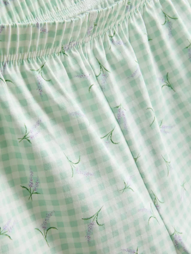 Puuvillaiset tankkitoppi- ja shortsipyjamat