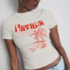 Puuvillapitoinen graafinen Havana-vauvapaita