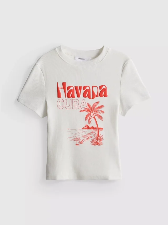 Puuvillapitoinen graafinen Havana-vauvapaita
