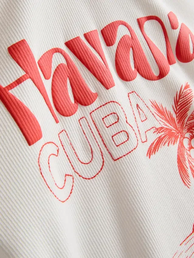 Puuvillapitoinen graafinen Havana-vauvapaita