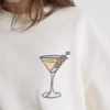 Puuvillapitoinen graafinen Martini-huppari