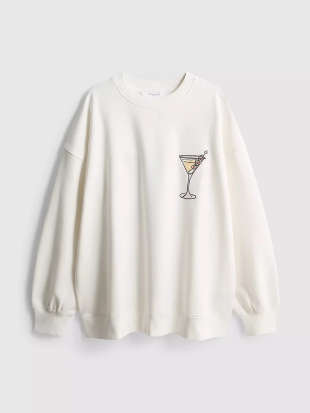 Puuvillapitoinen graafinen Martini-huppari