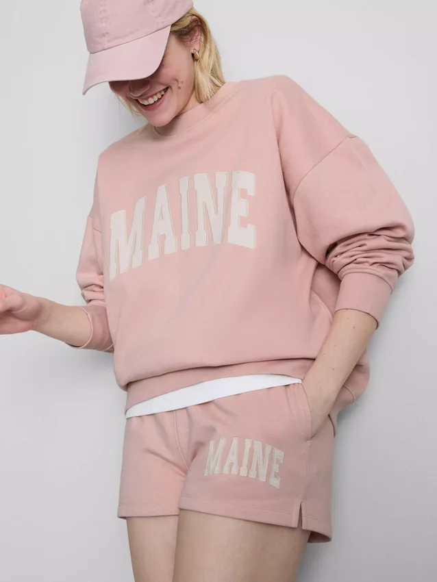 Puuvillapitoinen oversized-tyylinen Maine-huppari