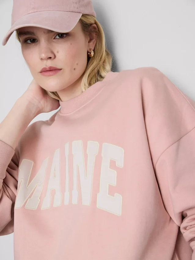 Puuvillapitoinen oversized-tyylinen Maine-huppari