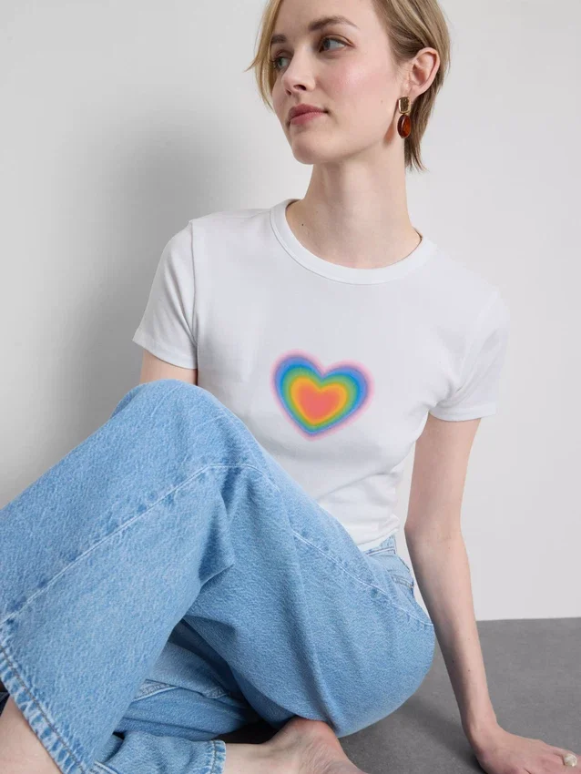 Puuvillapitoinen Pride Heart -vauvan T-paita