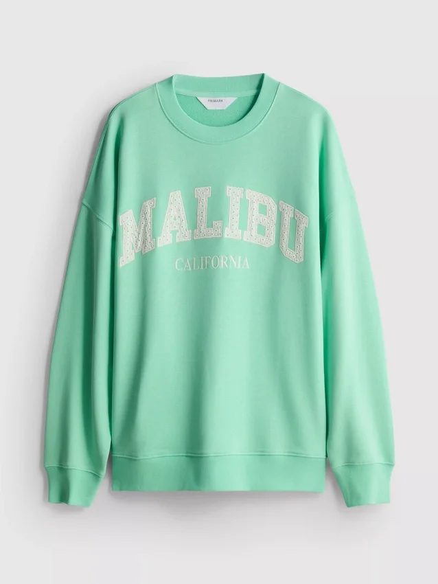 Puuvillapitoinen ylisuuri Malibu-huppari