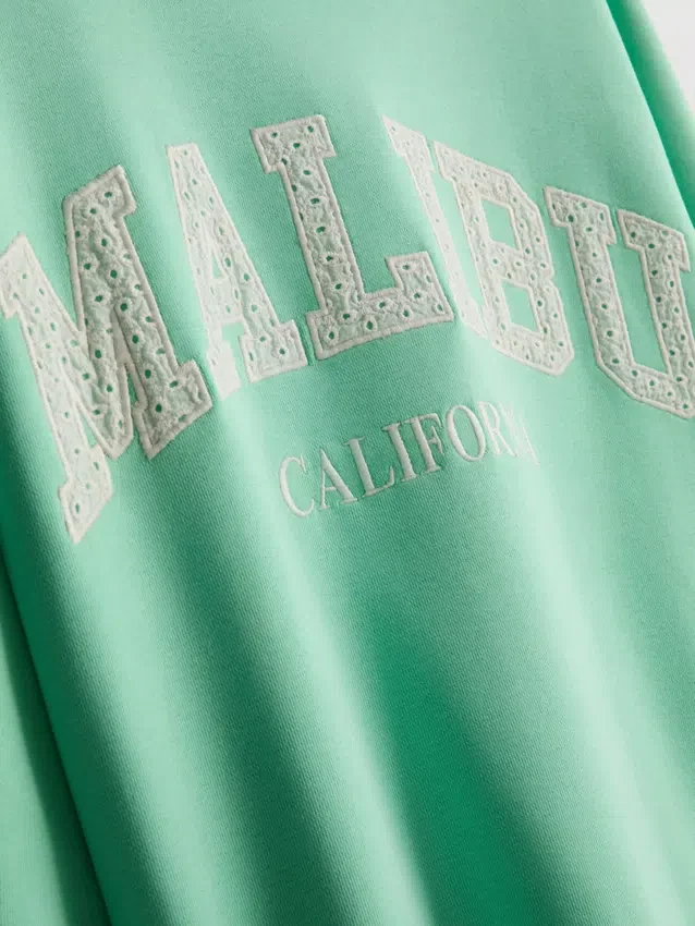 Puuvillapitoinen ylisuuri Malibu-huppari