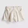 Puuvillapitoiset denim-plisseeratut levenevät shortsit