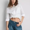 Puuvillapitoiset denim-plisseeratut levenevät shortsit