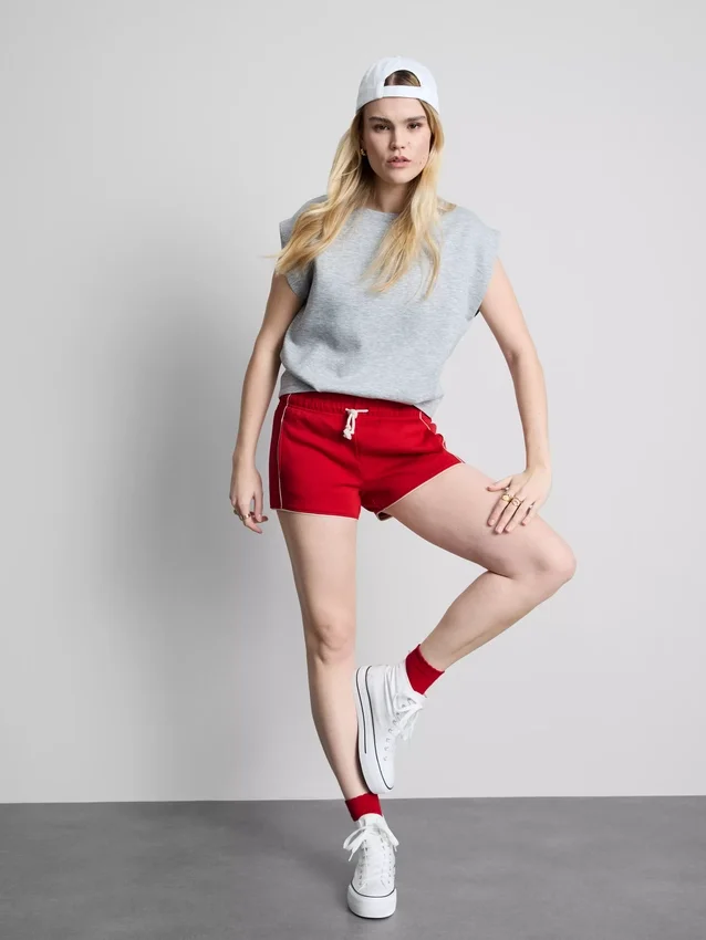Puuvillapitoiset jersey-shortsit