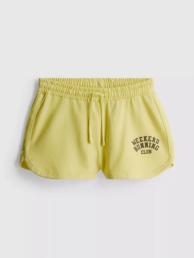 Puuvillapitoiset juoksukerhon shortsit