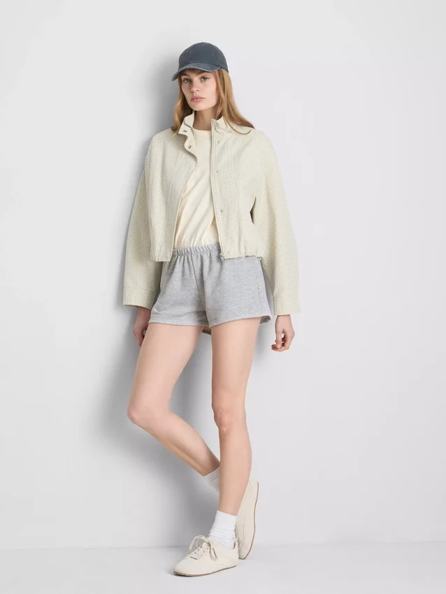 Puuvillapitoiset kapeat jersey-shortsit