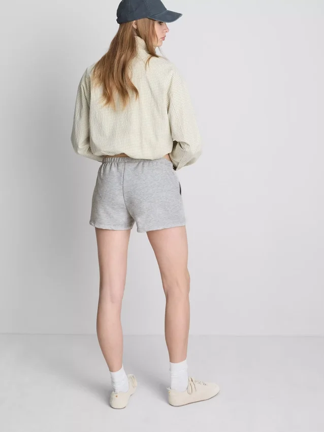 Puuvillapitoiset kapeat jersey-shortsit