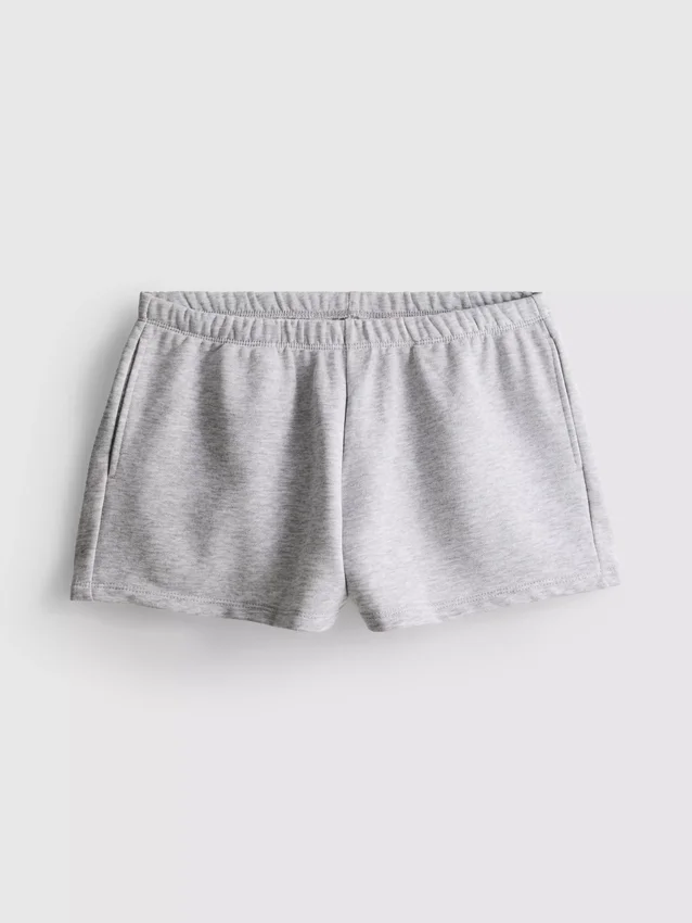 Puuvillapitoiset kapeat jersey-shortsit