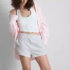 Puuvillapitoiset napilliset jersey-shortsit