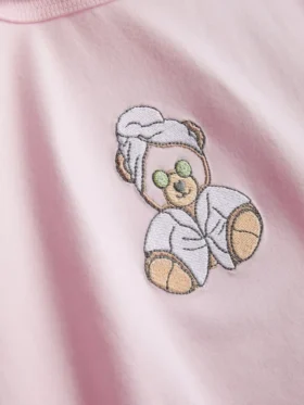 Puuvillapitoiset painetut lyhyet pyjamat