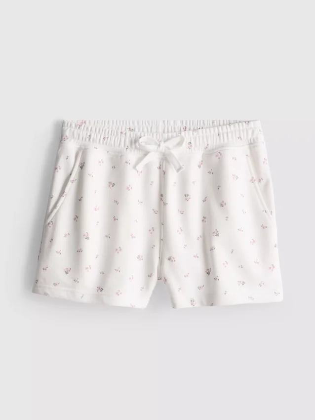Puuvillapitoiset rennot kukka-kuvioiset shortsit