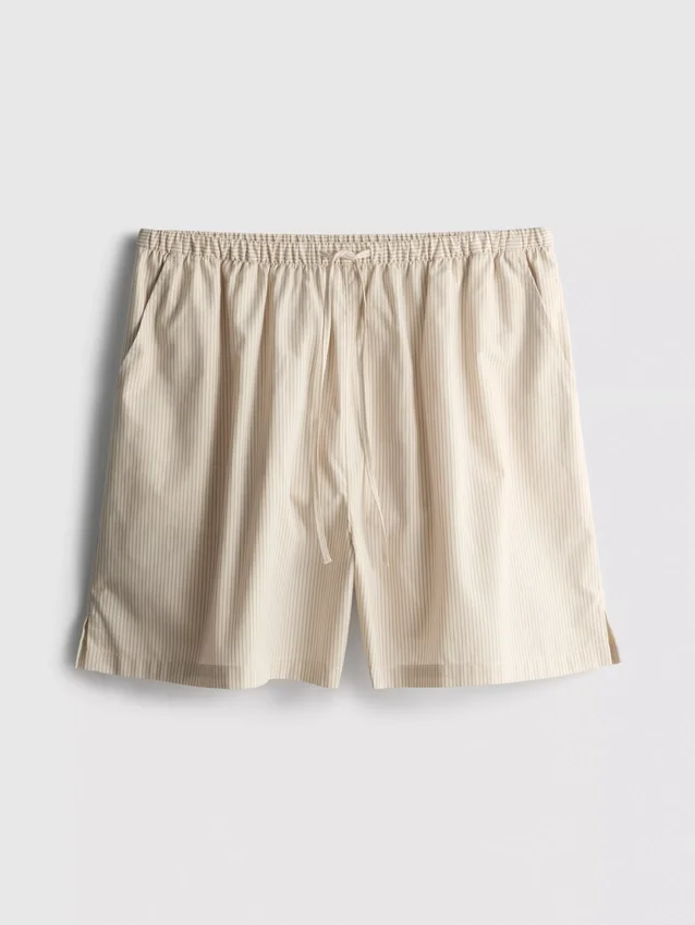 Puuvillapopliiniset raidalliset shortsit