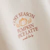 Puuvillaseoksesta valmistettu rento graafinen collegepaita