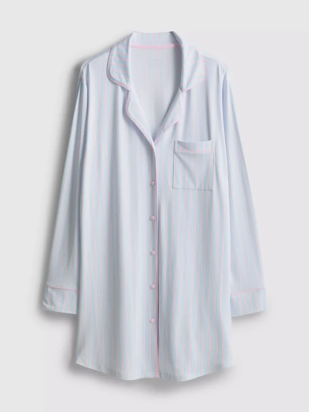 Raidallinen oversized-tyylinen boyfriend-yöpaita