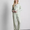 Raidalliset puuvillaiset boyfriend-pyjamat