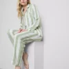 Raidalliset puuvillaiset boyfriend-pyjamat