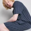 Raidalliset pyjamat-shortsit