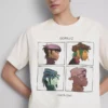 Rento Gorillaz-grafiikalla varustettu musiikkipaita