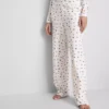 Ribbattu perhoskuvioinen pyjamahousu