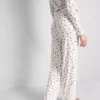 Ribbattu perhoskuvioinen pyjamahousu