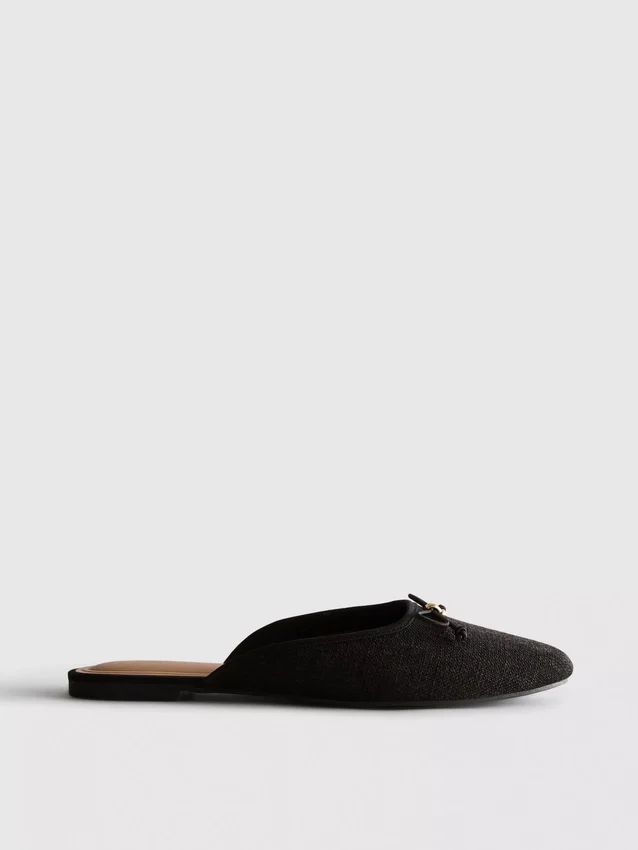 Rusettikoristeiset ballerina-mule-sandaalit