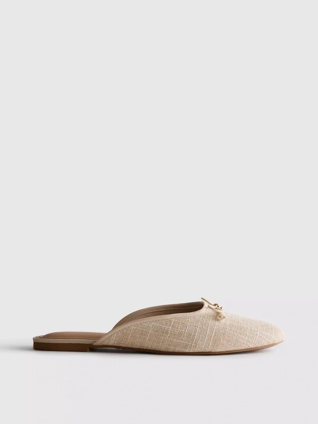 Rusettikoristeiset ballerina-mule-sandaalit