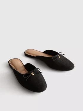 Rusettikoristeiset ballerina-mule-sandaalit