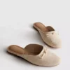 Rusettikoristeiset ballerina-mule-sandaalit
